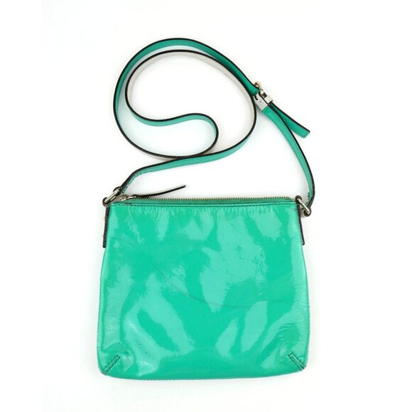 Kate Spade New York Green Patent Leather Crossbody Bag With Adjustable Strap & G - Picture 8 of 16